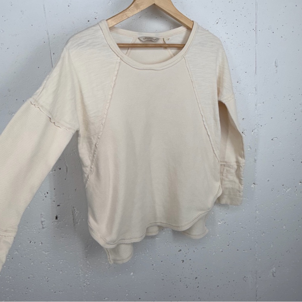 Soft Surroundings Women’s size Medium Cream Waffle Knit Thermal Wayfarer Tunic - Picture 4 of 14